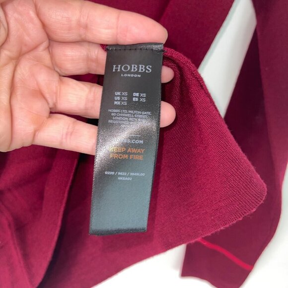 Hobbs London Womens Sweater Size XS Red Nicole Long Sleeve Collared Pure Wool - Picture 5 of 9